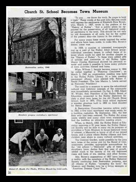 Church Street School Becomes Nutley Museum - 1946