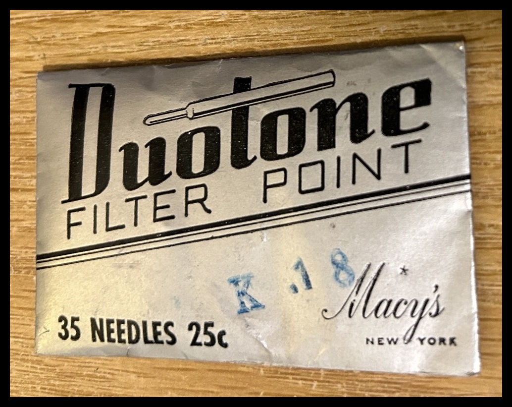 Duotone Filter Point, 35 needles, Macy's New York, NFSB, Nutley Museum, 