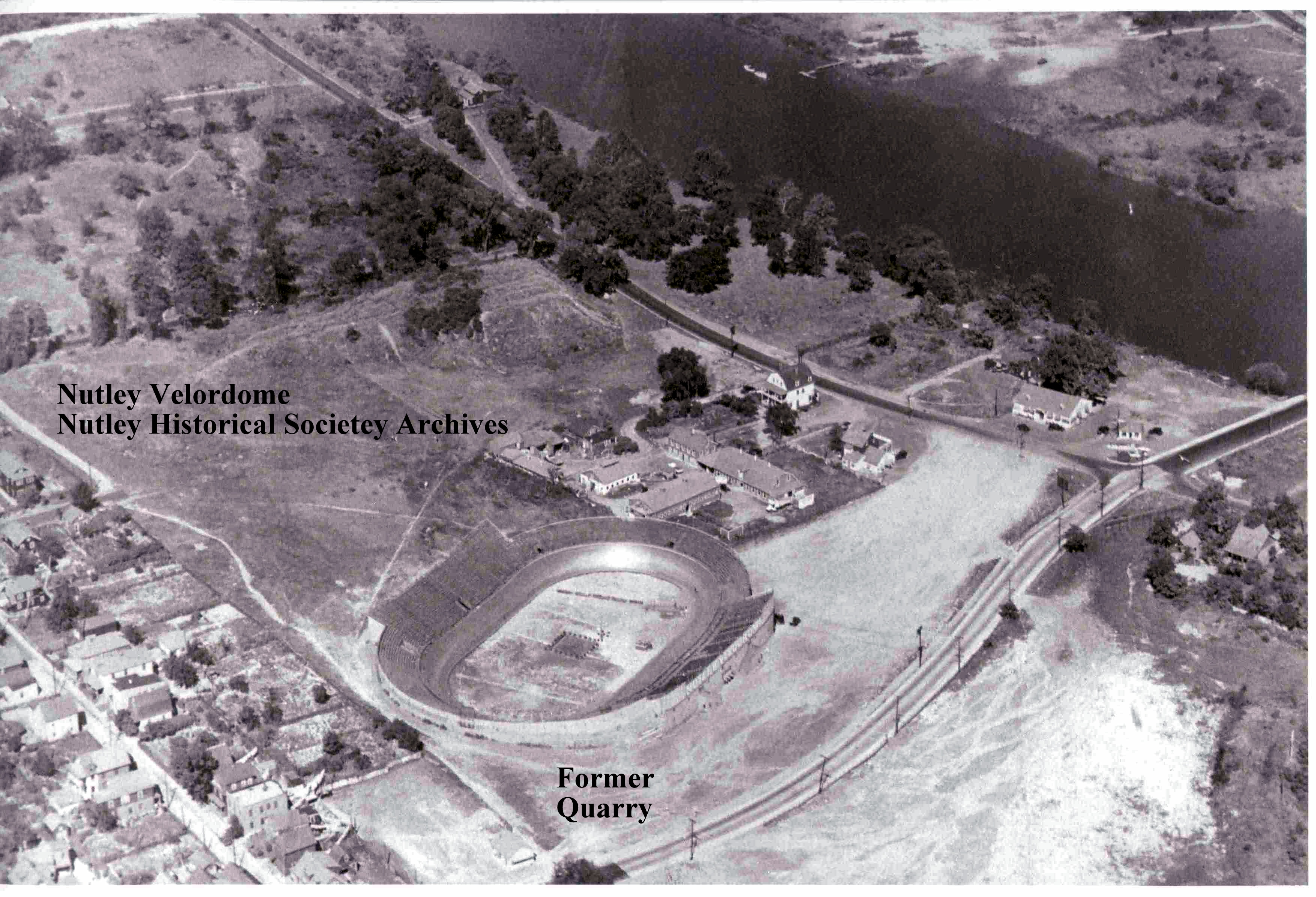Nutley Velodrome, midget car and bicycle racing, former Quarry Lake, Avondale, Nutley NJ, Nutley Historical Society
