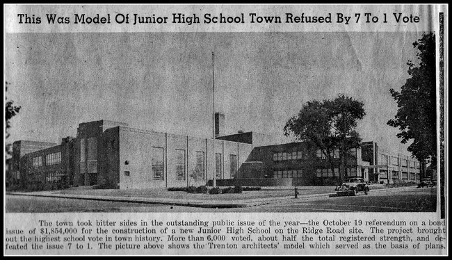 Model of proposed Nutley Juniior High School on Ridge Road