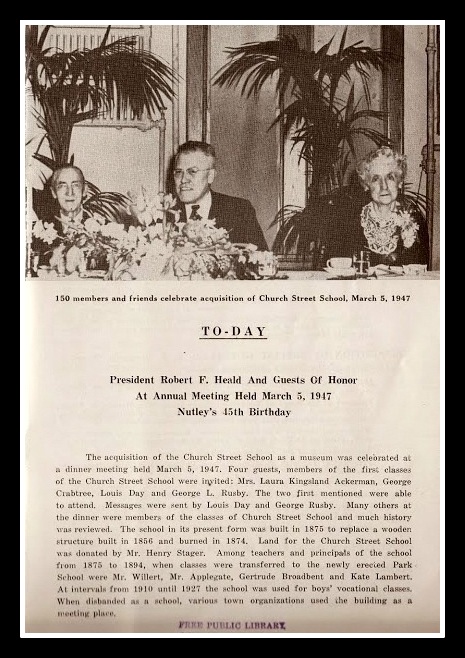 Nutley NJ Museum Dedication, 1954: 1947 NHS Annual Meeting