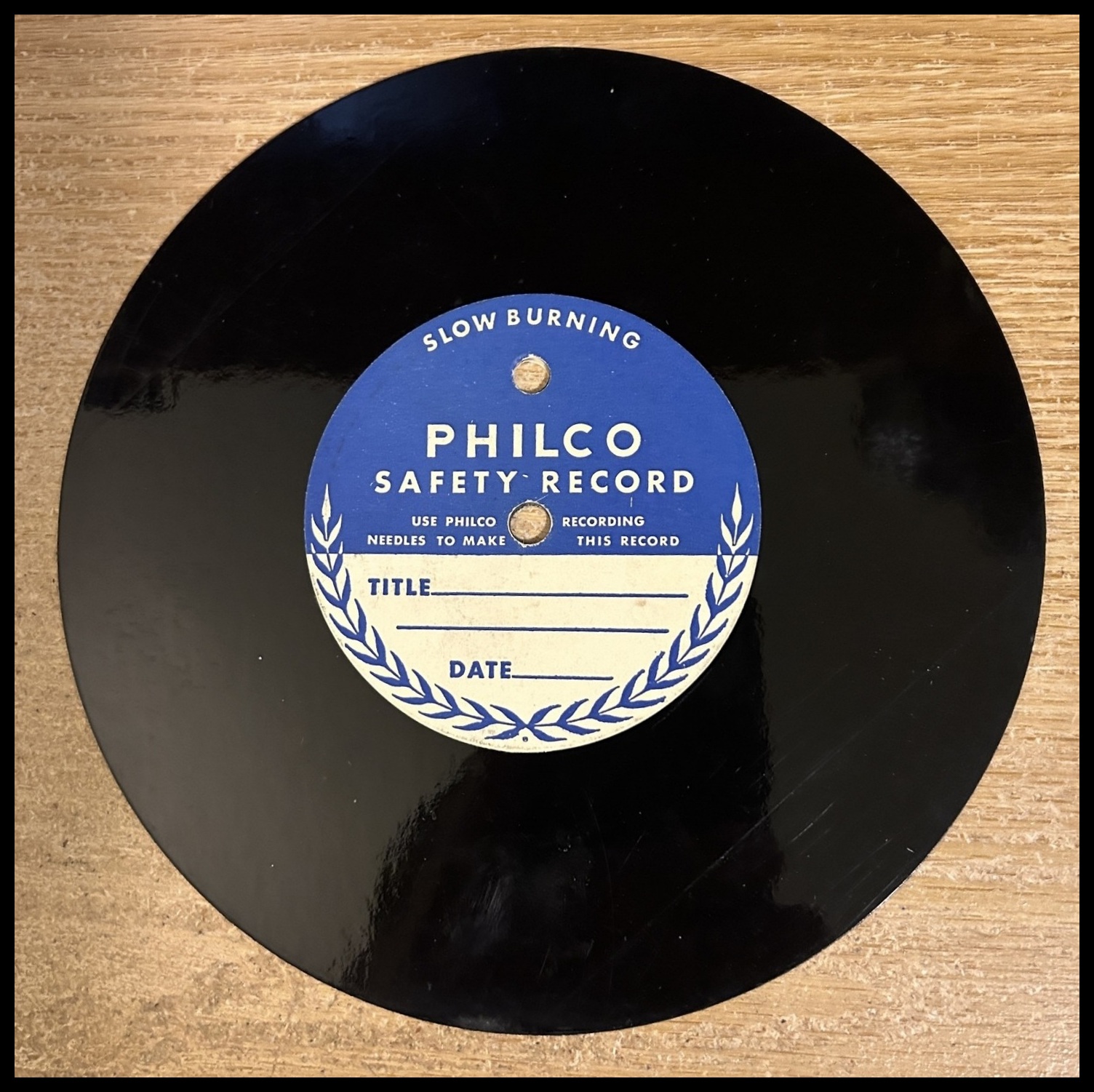 Slow burning Philco Safety Record, WW2 era vinyl, NFSB, Thrift Shop, Nutley Museum, Nutley Historical Society, Nutley NJ