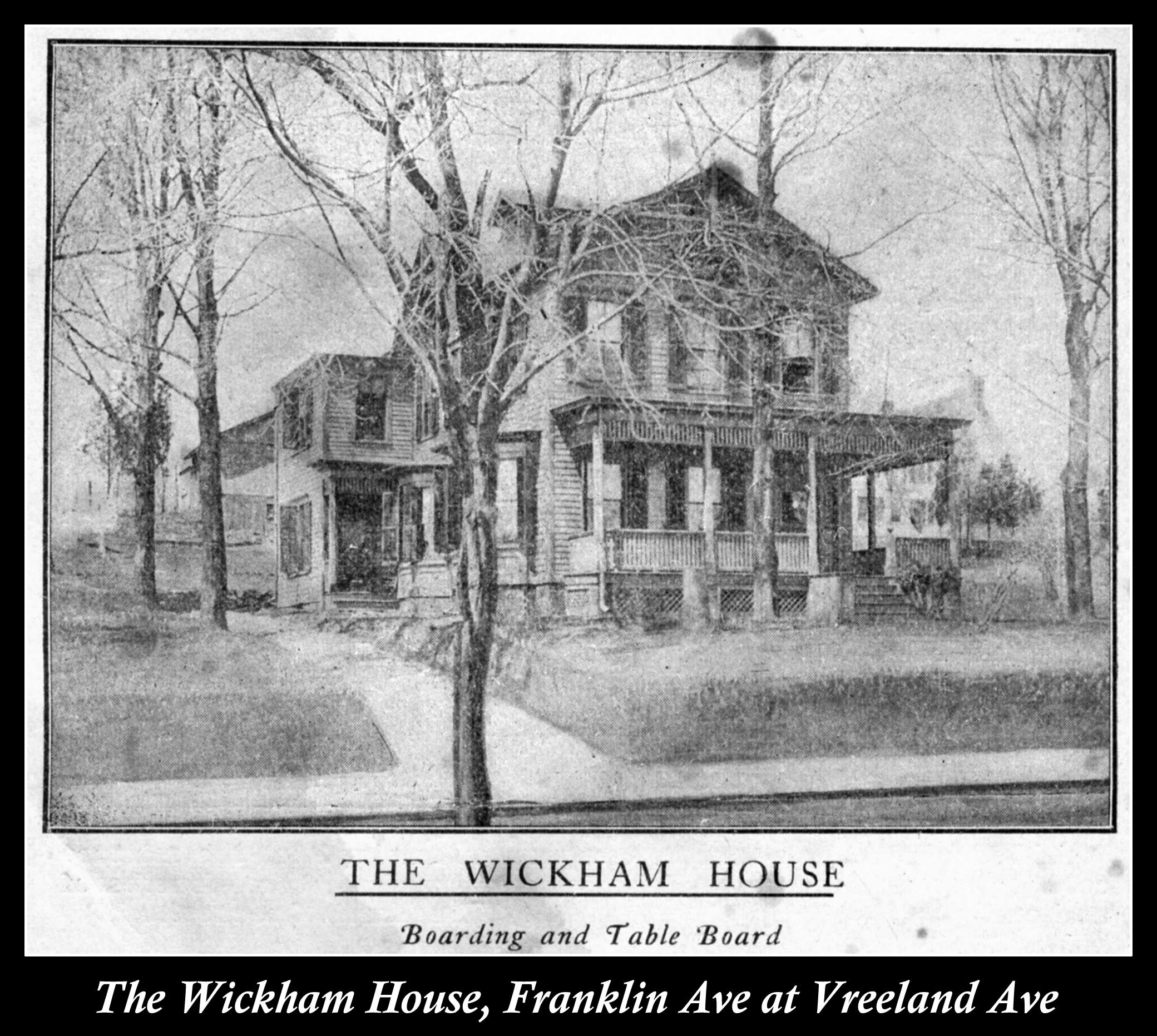 The Wickham House, boarding and table, Nutley NJ