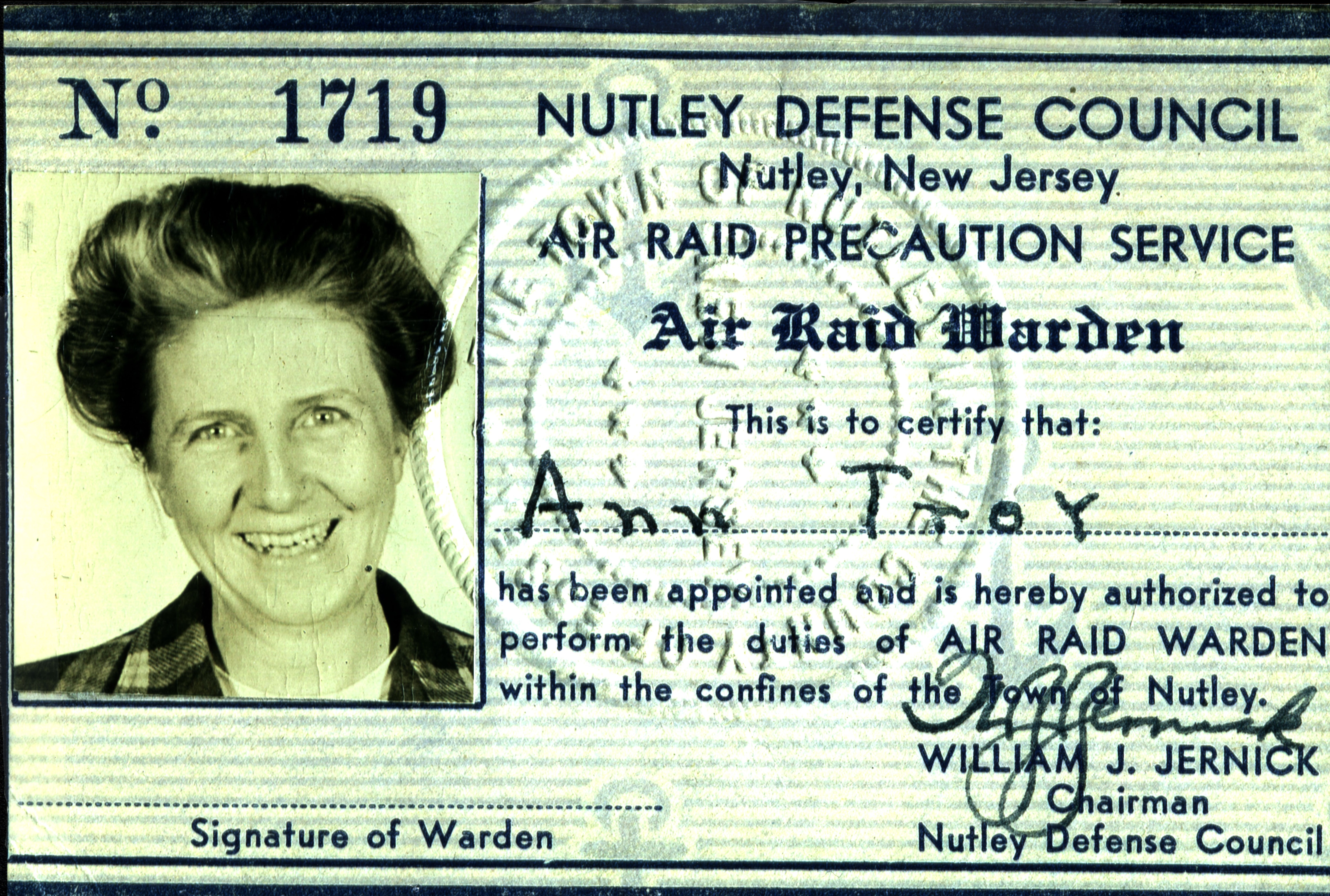 Ann Troy Nutley Defense Council Card