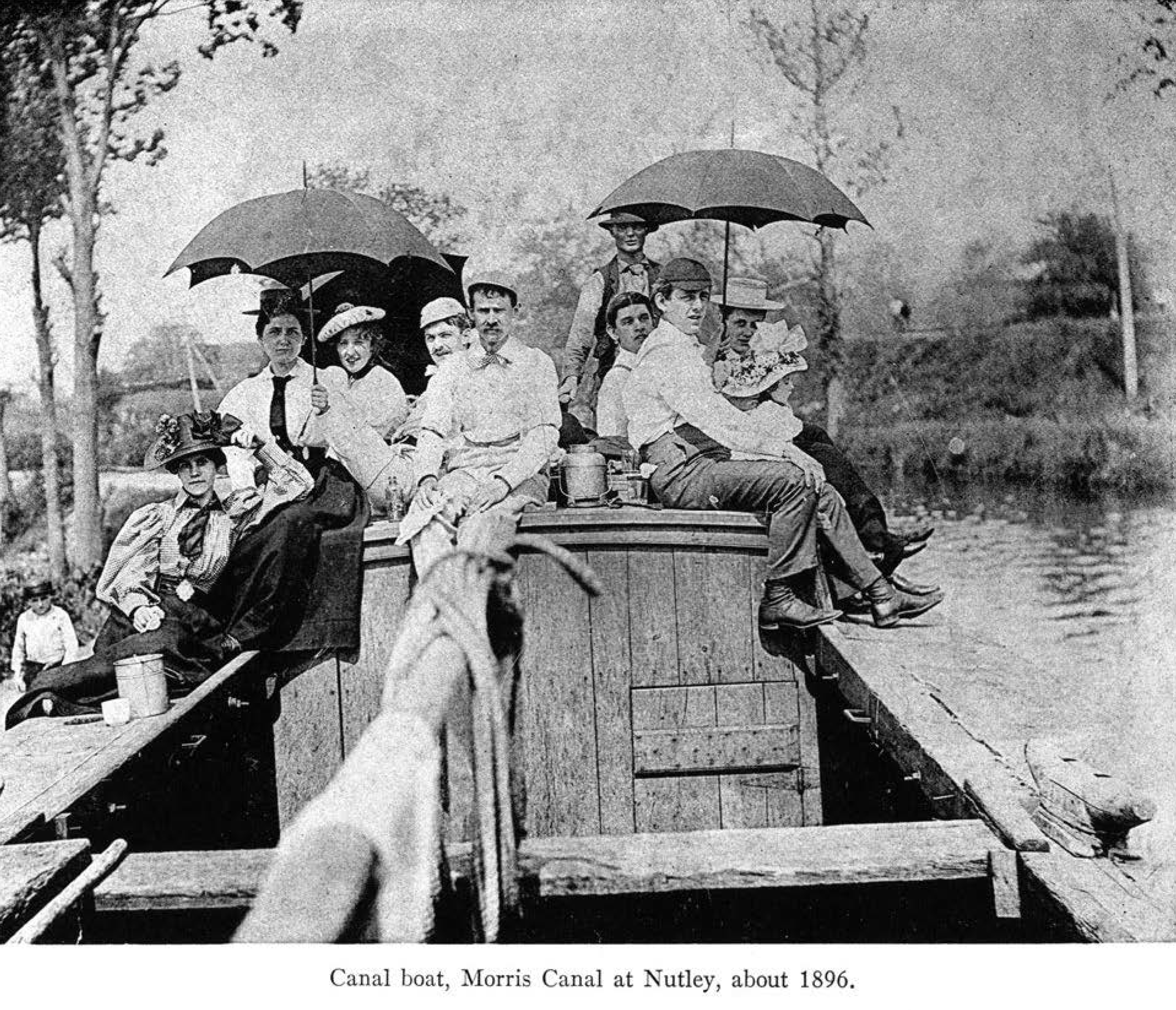 Canal boat, Morris Canal at Nutley 1896