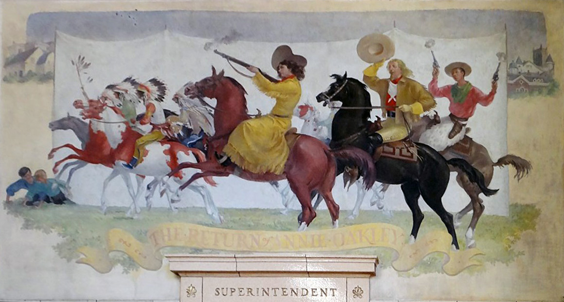 Mural at Nutley Post Office: The Return of Annie Oakley