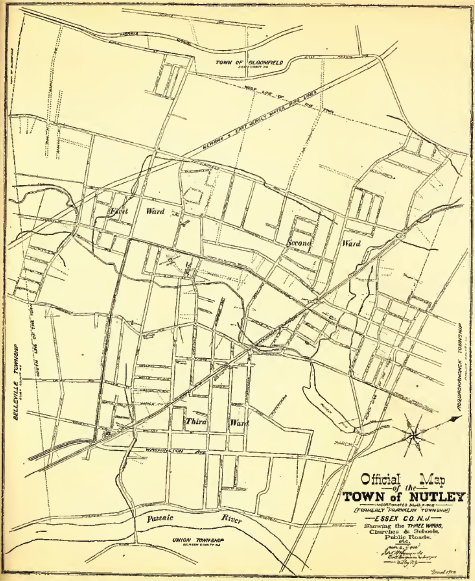 Map of Nutley 1907